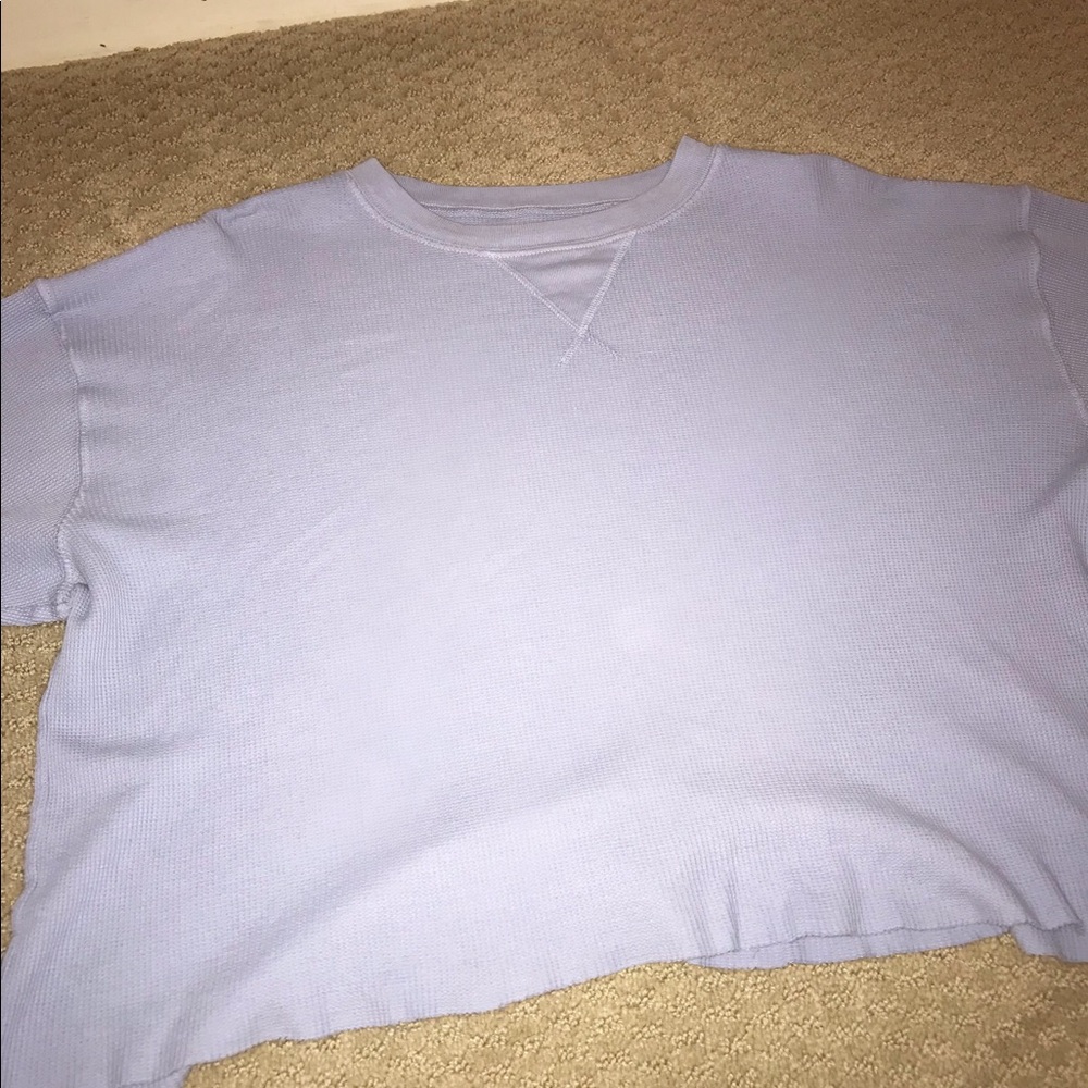 Brandy Melville blue cropped knit sweatshirt